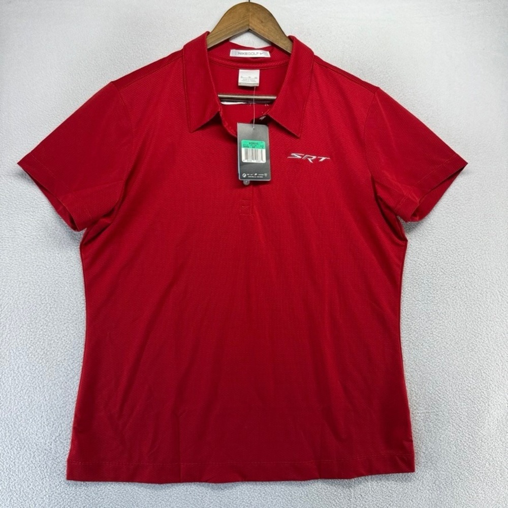 Nike Polo Shirt Womens XL Red SRT Dodge Performance Golf Tech Embroidered NEW